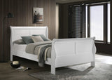 Cama tipo trineo Louis Philippe Wood Queen en color blanco