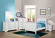 Juego de dormitorio Louis Philippe de 4 piezas, color blanco