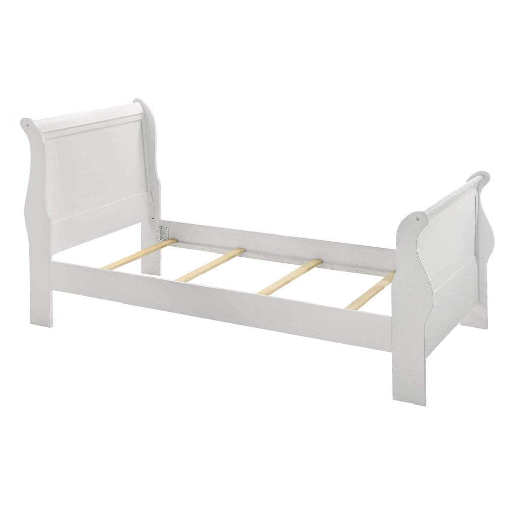 Juego de dormitorio Louis Philippe de 4 piezas, color blanco