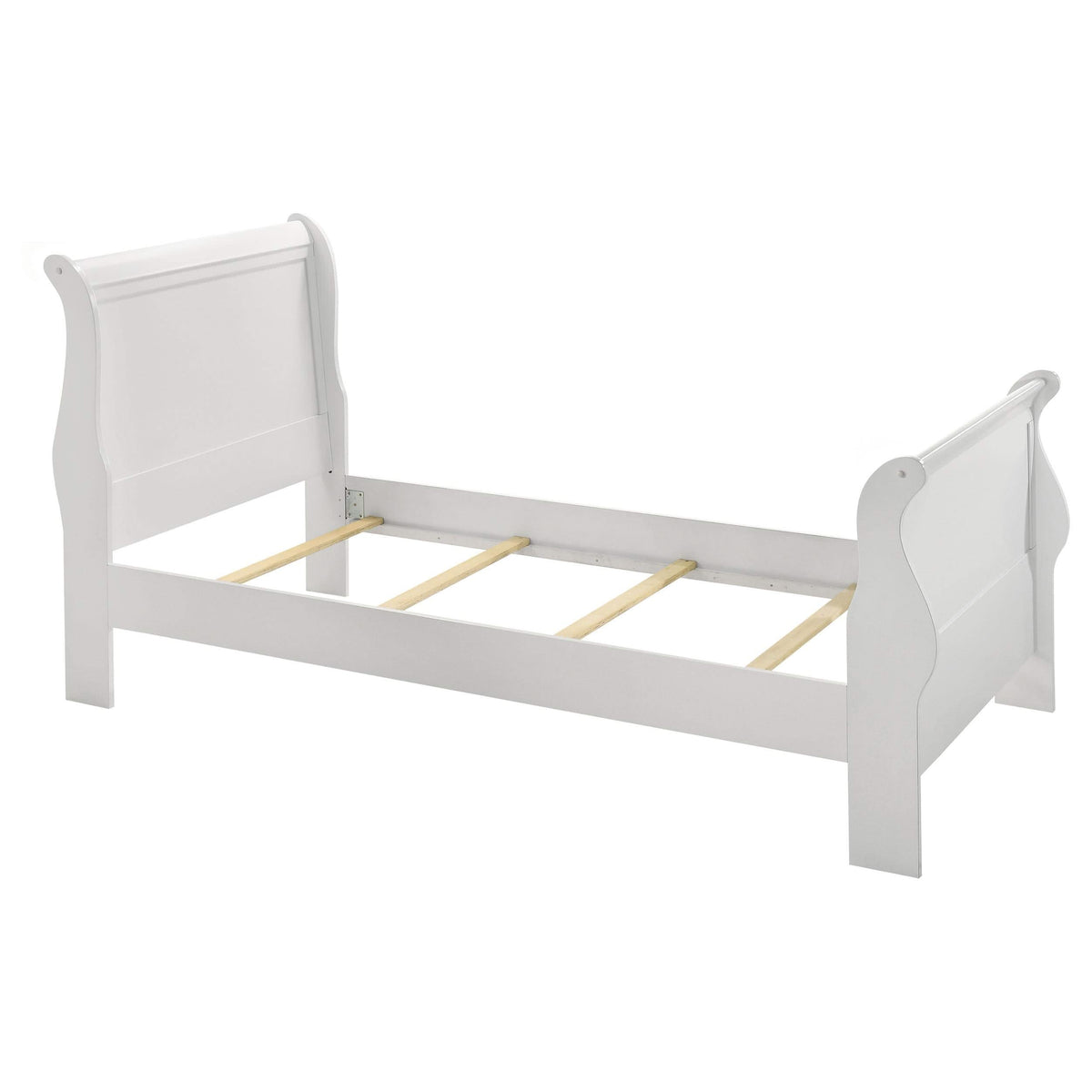 Juego de dormitorio Louis Philippe de 4 piezas, color blanco