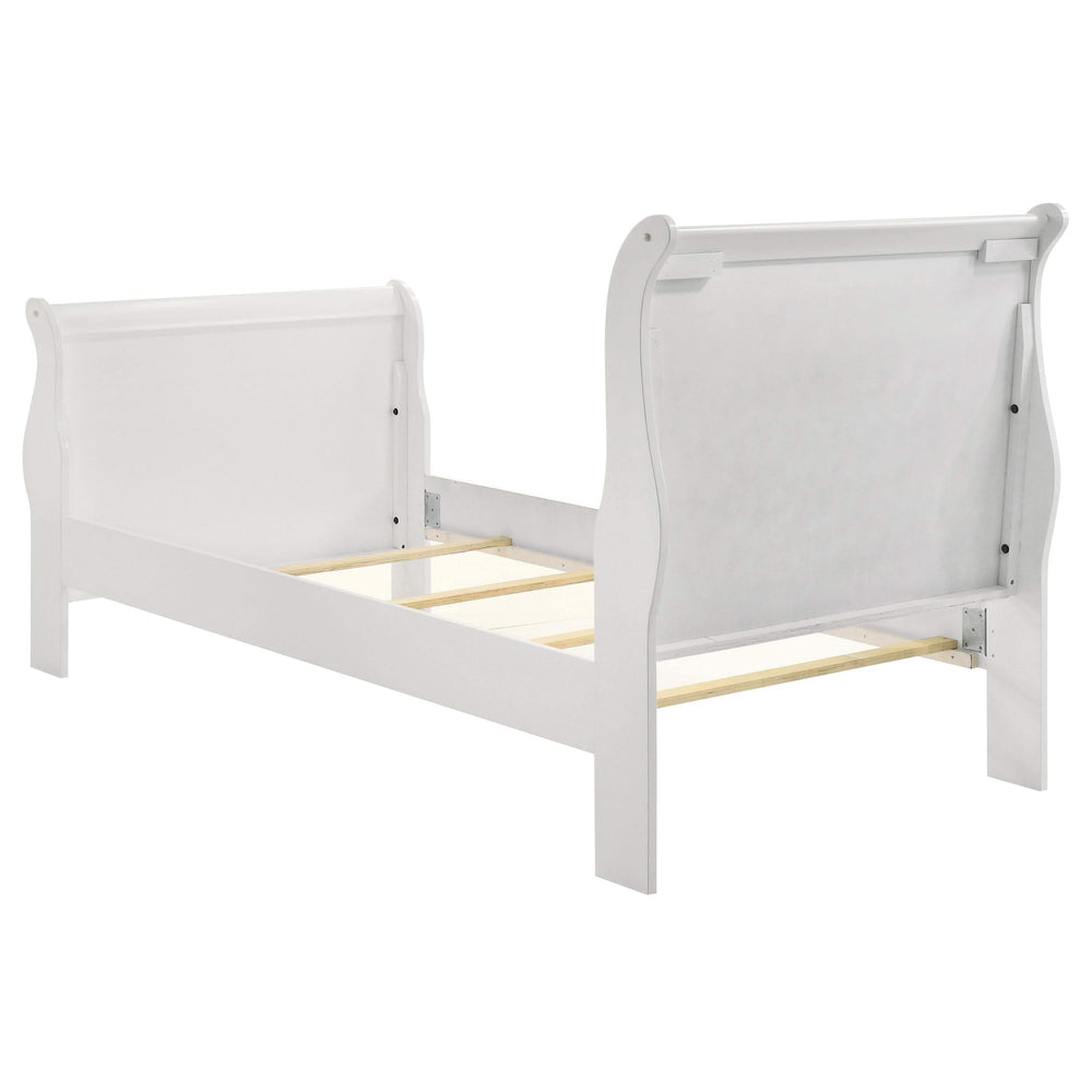 Juego de dormitorio Louis Philippe de 4 piezas, color blanco