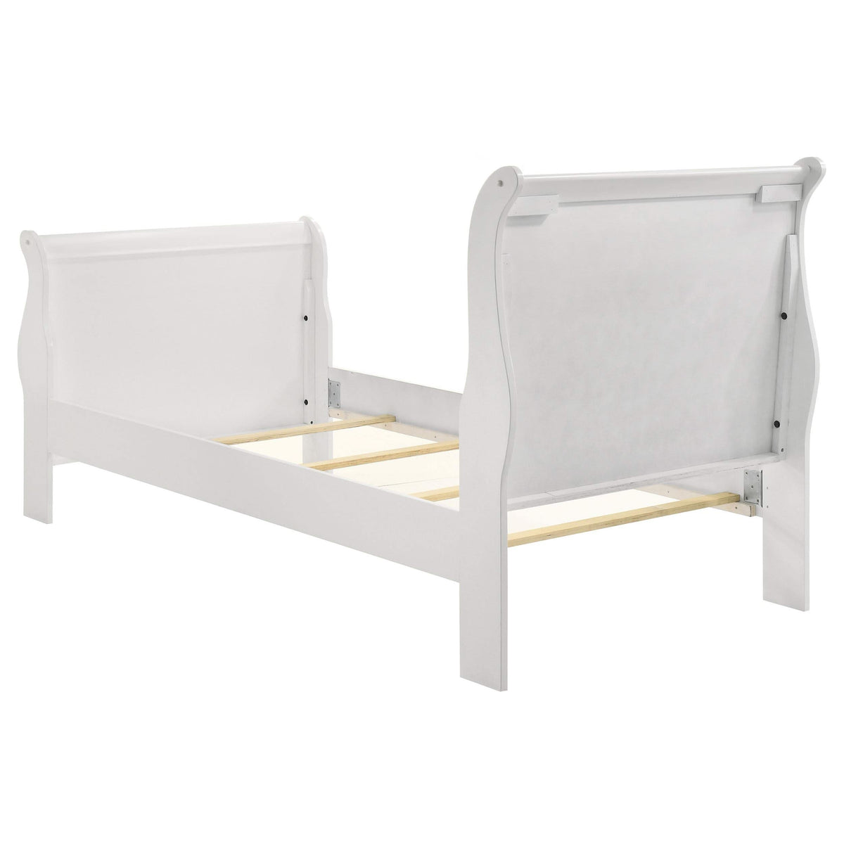 Juego de dormitorio Louis Philippe de 4 piezas, color blanco