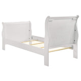 Juego de dormitorio Louis Philippe de 4 piezas, color blanco