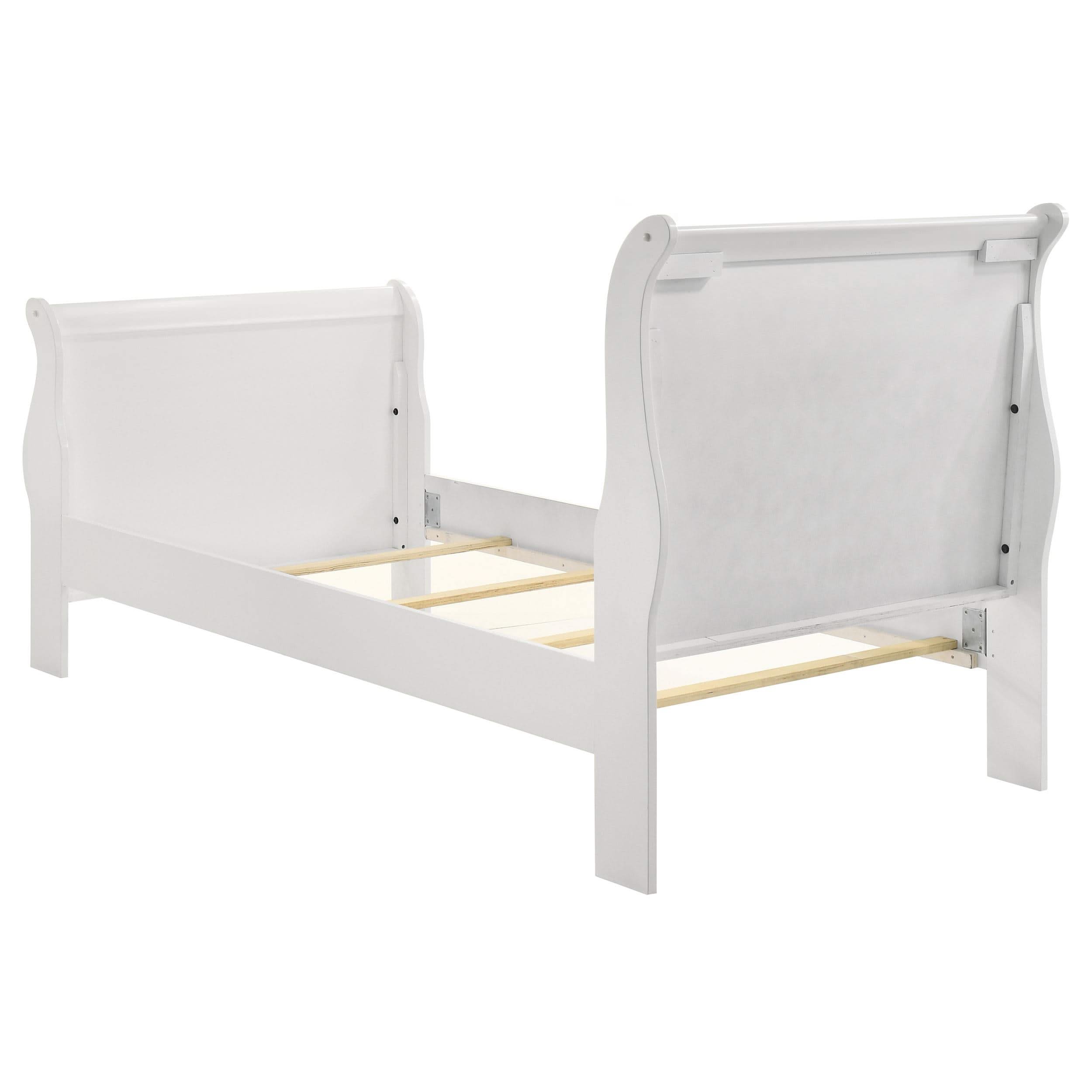 Juego de dormitorio Louis Philippe de 4 piezas, color blanco