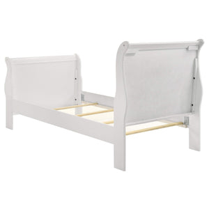 Juego de dormitorio Louis Philippe de 4 piezas, color blanco