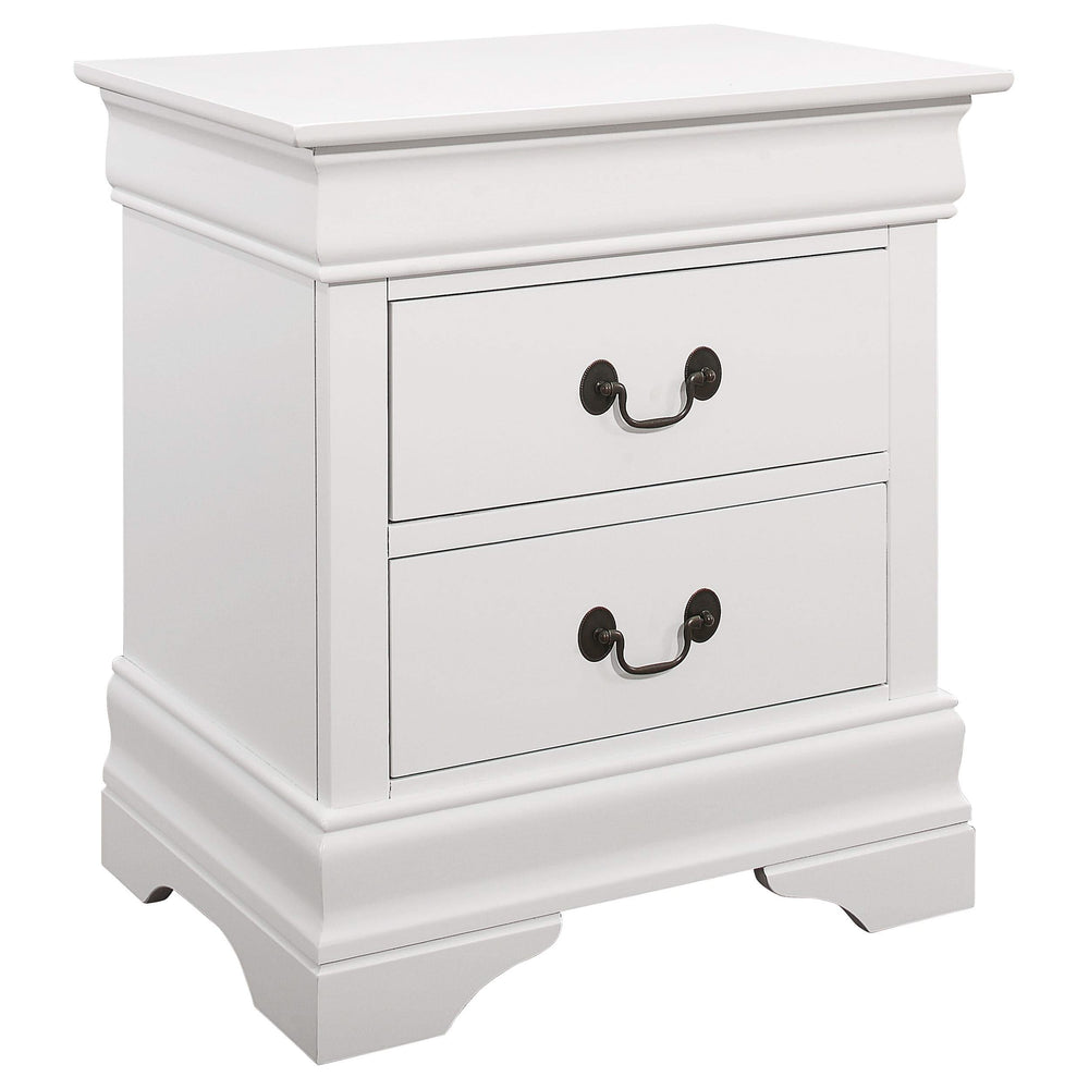 Juego de dormitorio Louis Philippe de 4 piezas, color blanco