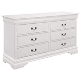 Juego de dormitorio Louis Philippe de 4 piezas, color blanco