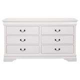 Juego de dormitorio Louis Philippe de 4 piezas, color blanco