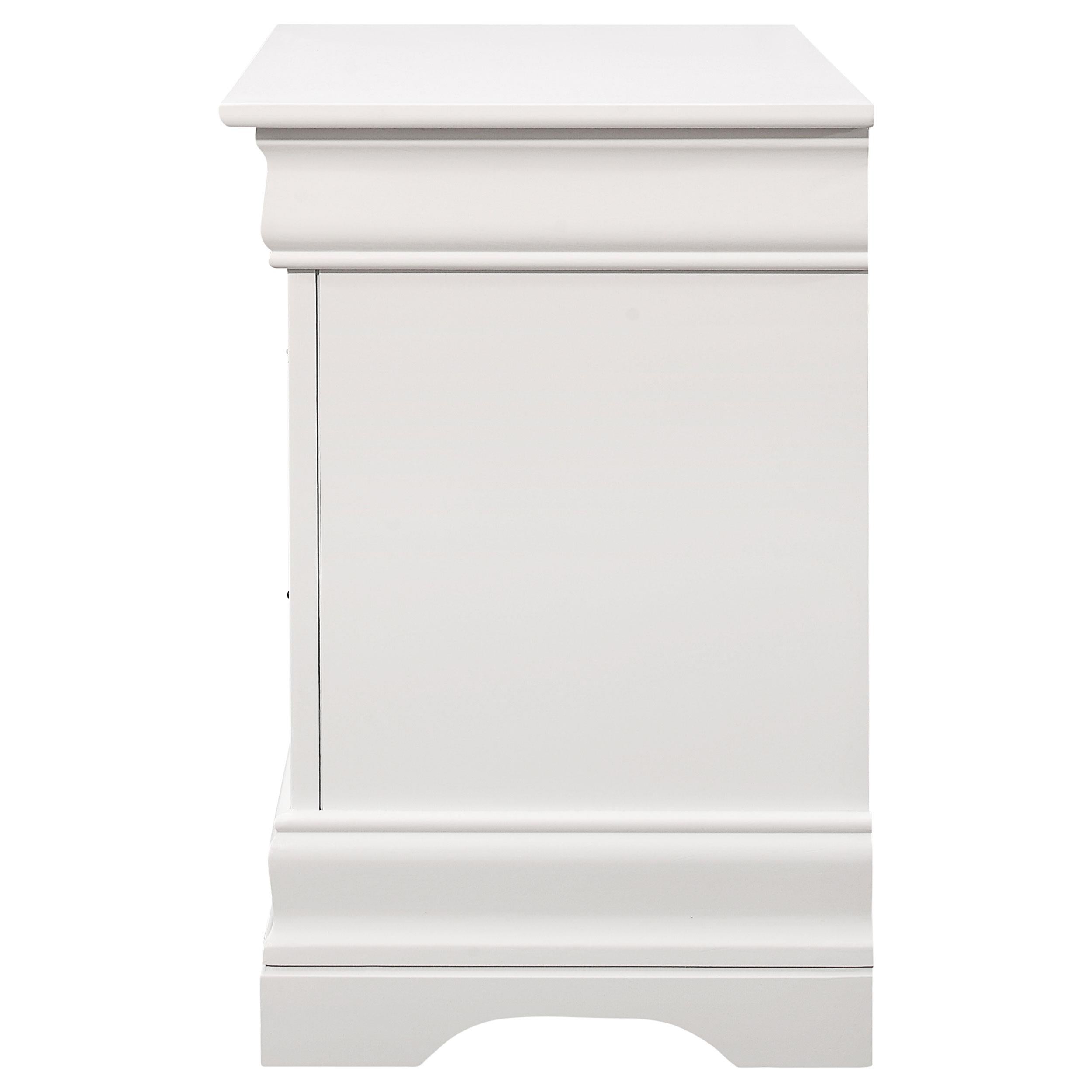 Louis Philippe 2-drawer Nightstand White