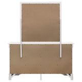 Cómoda Louis Philippe de 6 cajones con espejo blanca