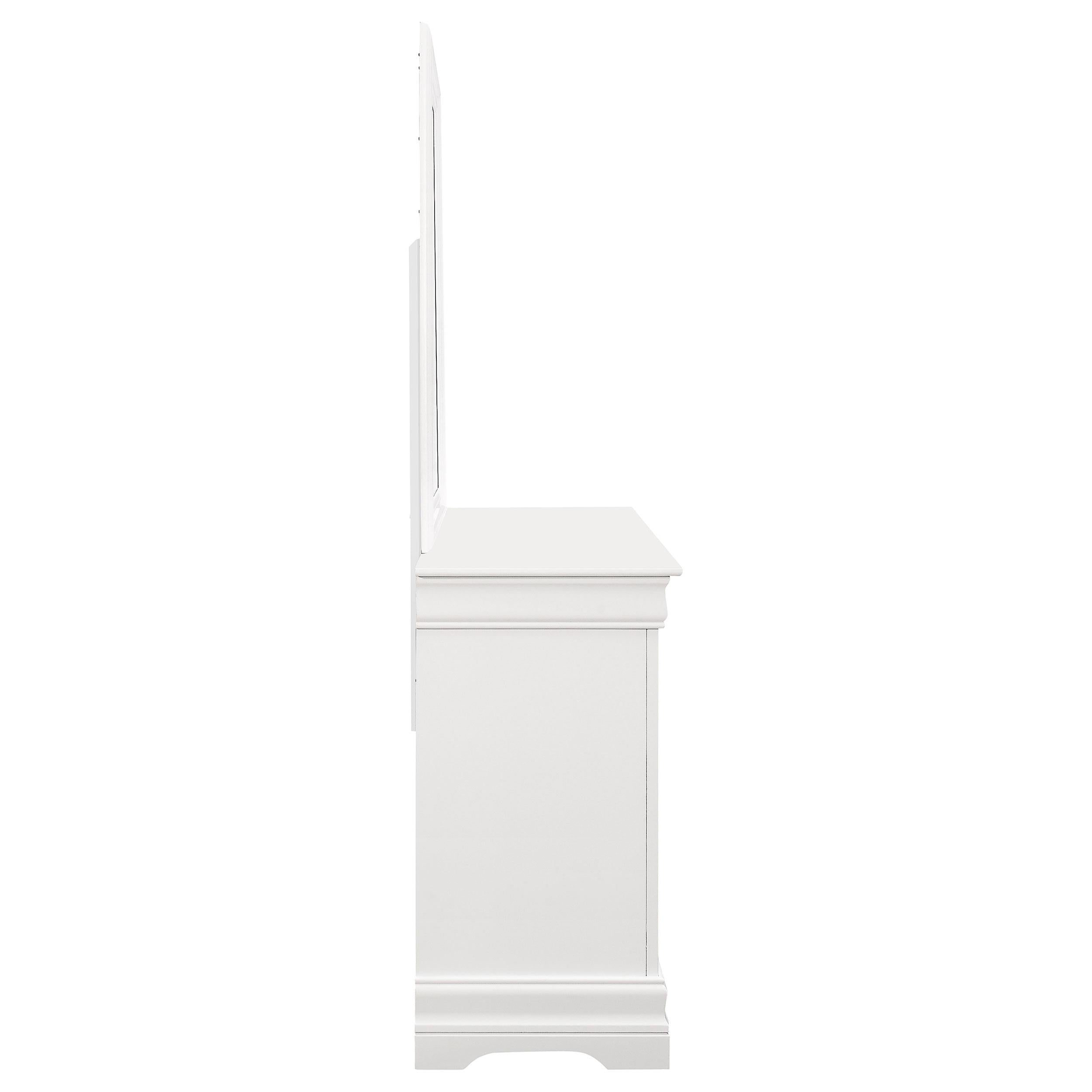 Louis Philippe 6-drawer Dresser with Mirror White