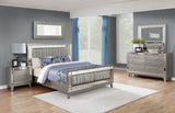 Juego de dormitorio completo de 4 piezas Leighton Metallic Mercury