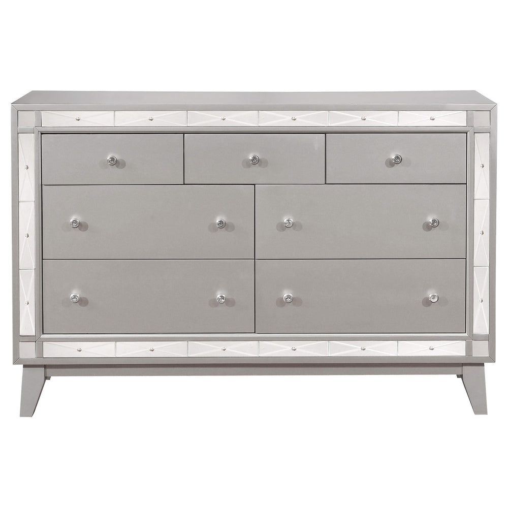 Juego de dormitorio doble de 4 piezas Leighton Metallic Mercury