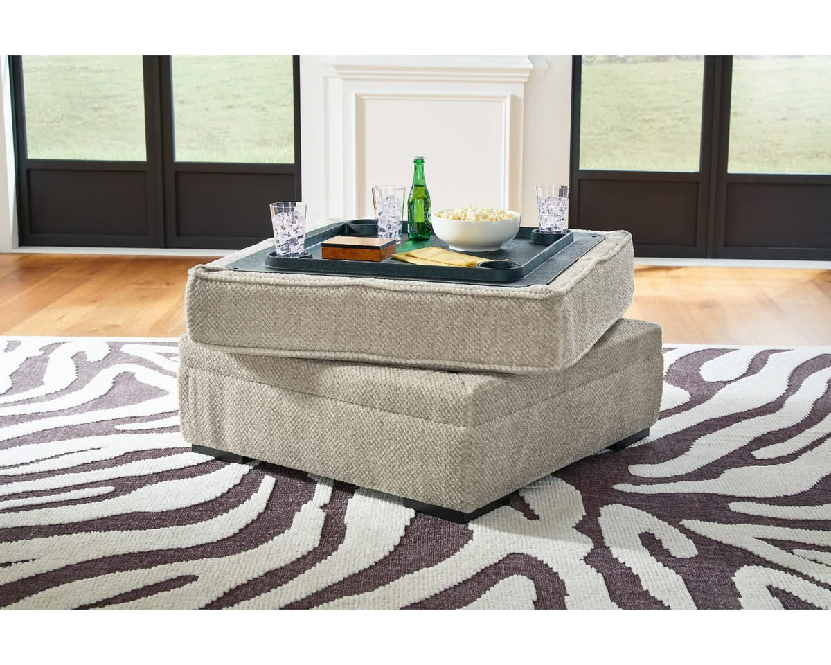 Calnita Oversized Swivel Chair and Ottoman