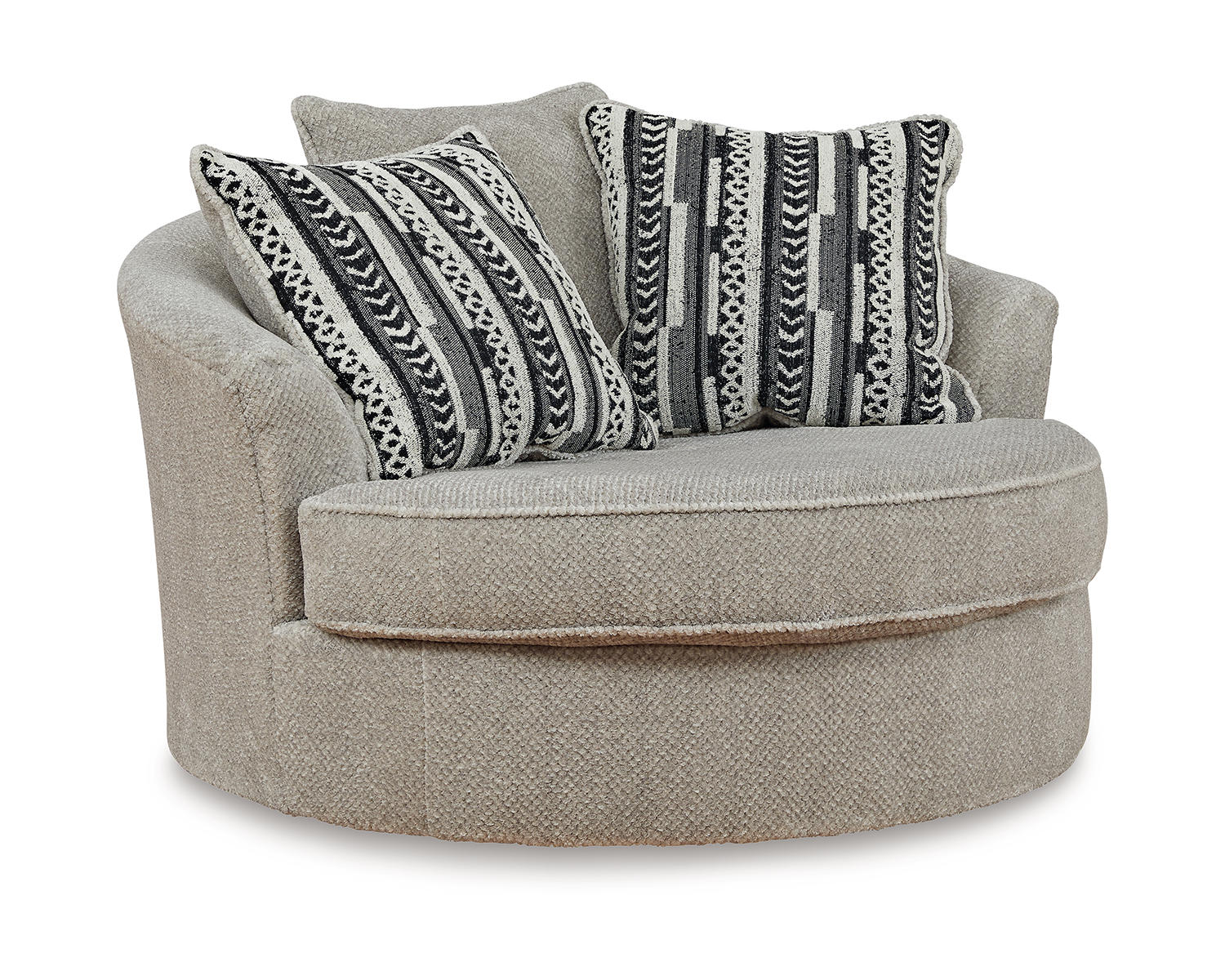 Calnita Oversized Swivel Chair and Ottoman