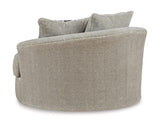 Calnita Oversized Swivel Chair and Ottoman