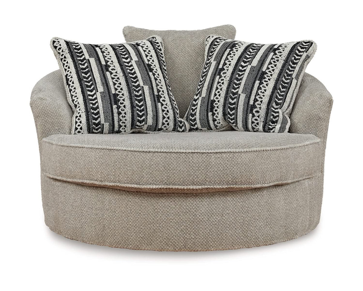 Calnita Oversized Swivel Chair and Ottoman
