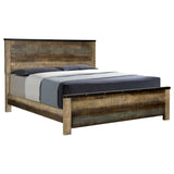 Cama Sembene Eastern King con paneles, color antiguo multicolor
