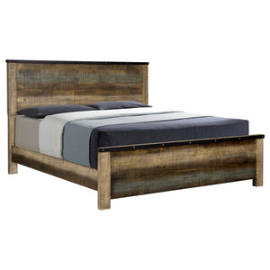 Cama Sembene Eastern King con paneles, color antiguo multicolor