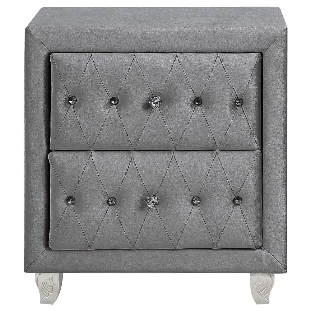 Juego de dormitorio Queen Deanna de 5 piezas en gris