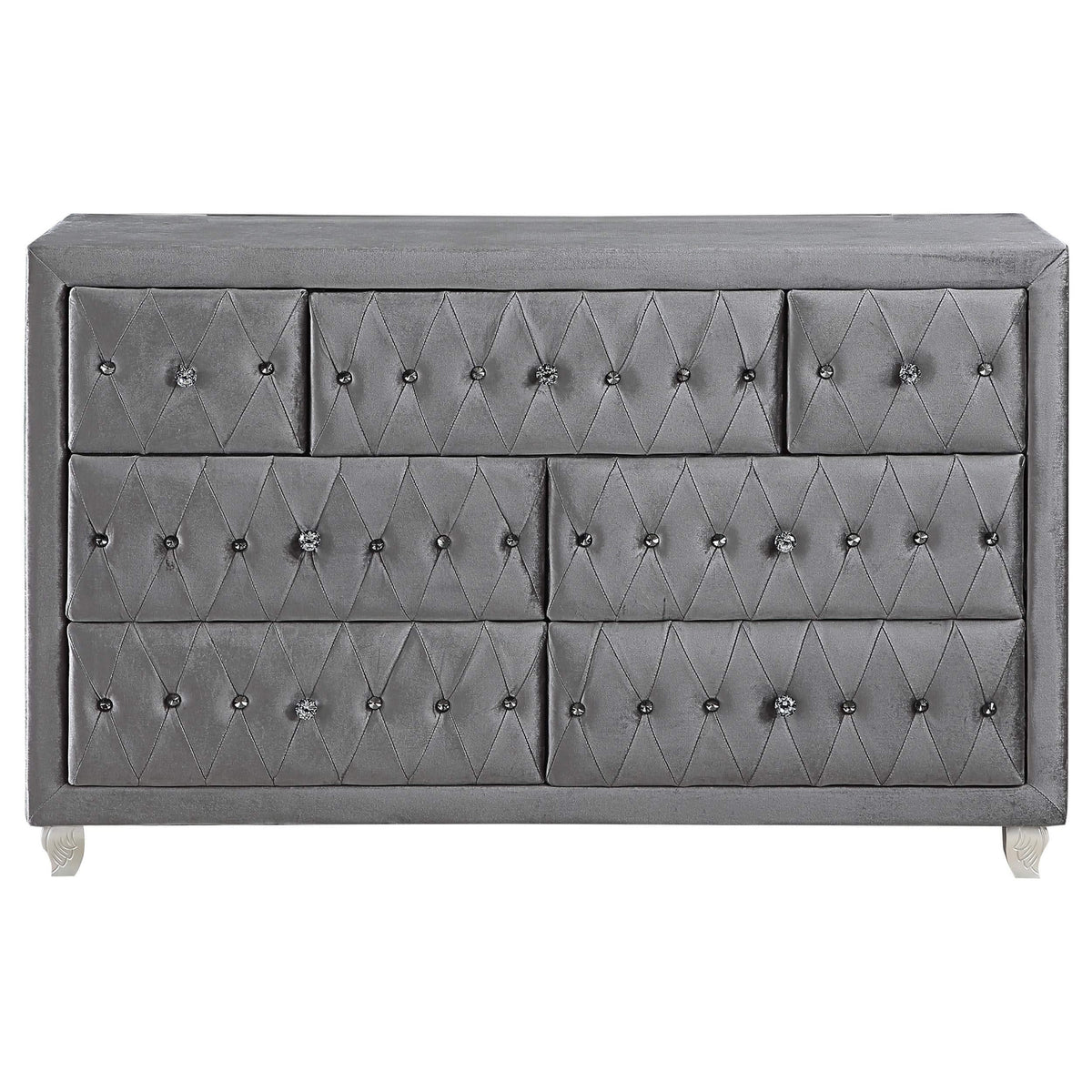 Juego de dormitorio Queen Deanna de 5 piezas en gris
