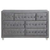 Juego de dormitorio Queen Deanna de 5 piezas en gris