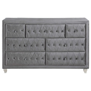 Juego de dormitorio Queen Deanna de 5 piezas en gris