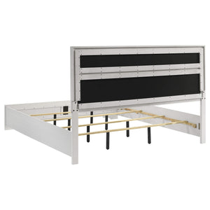 Miranda 54-inch Upholstered Eastern King Panel Bed White