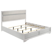 Cama tapizada Miranda California King de 54 pulgadas, color blanco