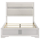Cama Queen tapizada Miranda de 54 pulgadas, color blanco