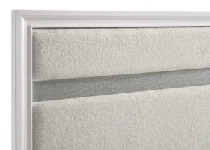 Cama Queen tapizada Miranda de 54 pulgadas, color blanco