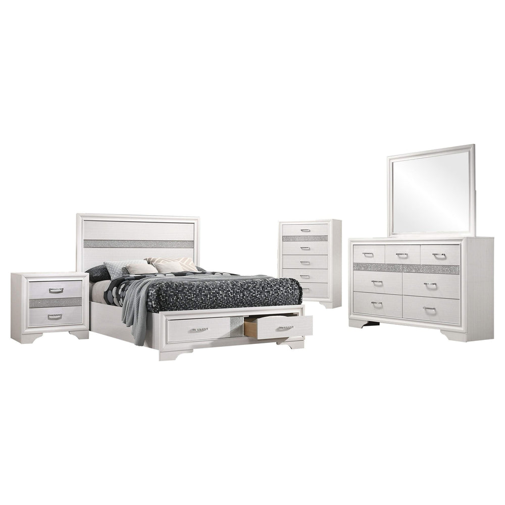 Juego de dormitorio completo Miranda de 5 piezas blanco
