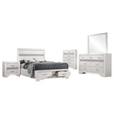 Juego de dormitorio completo Miranda de 5 piezas blanco