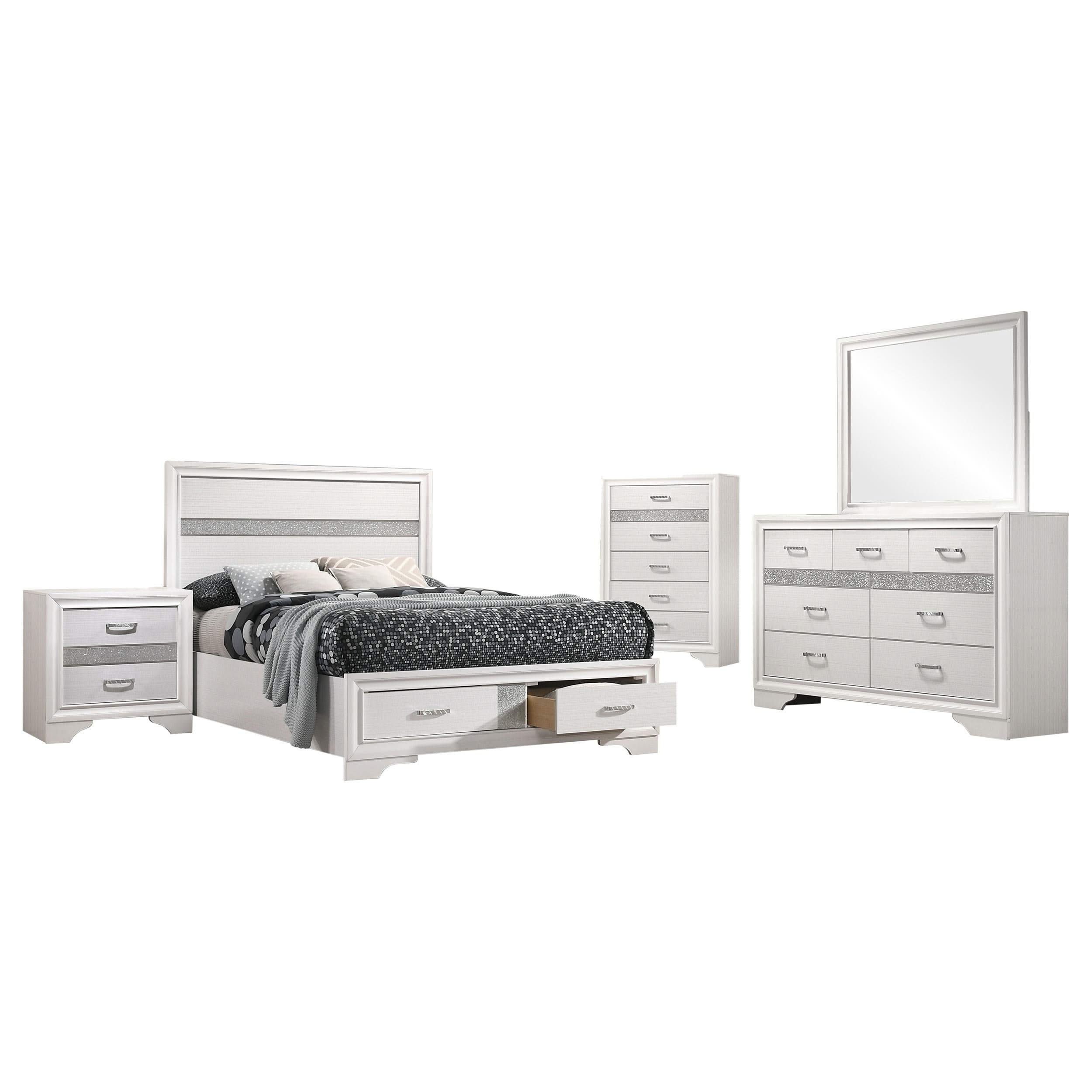 Juego de dormitorio completo Miranda de 5 piezas blanco