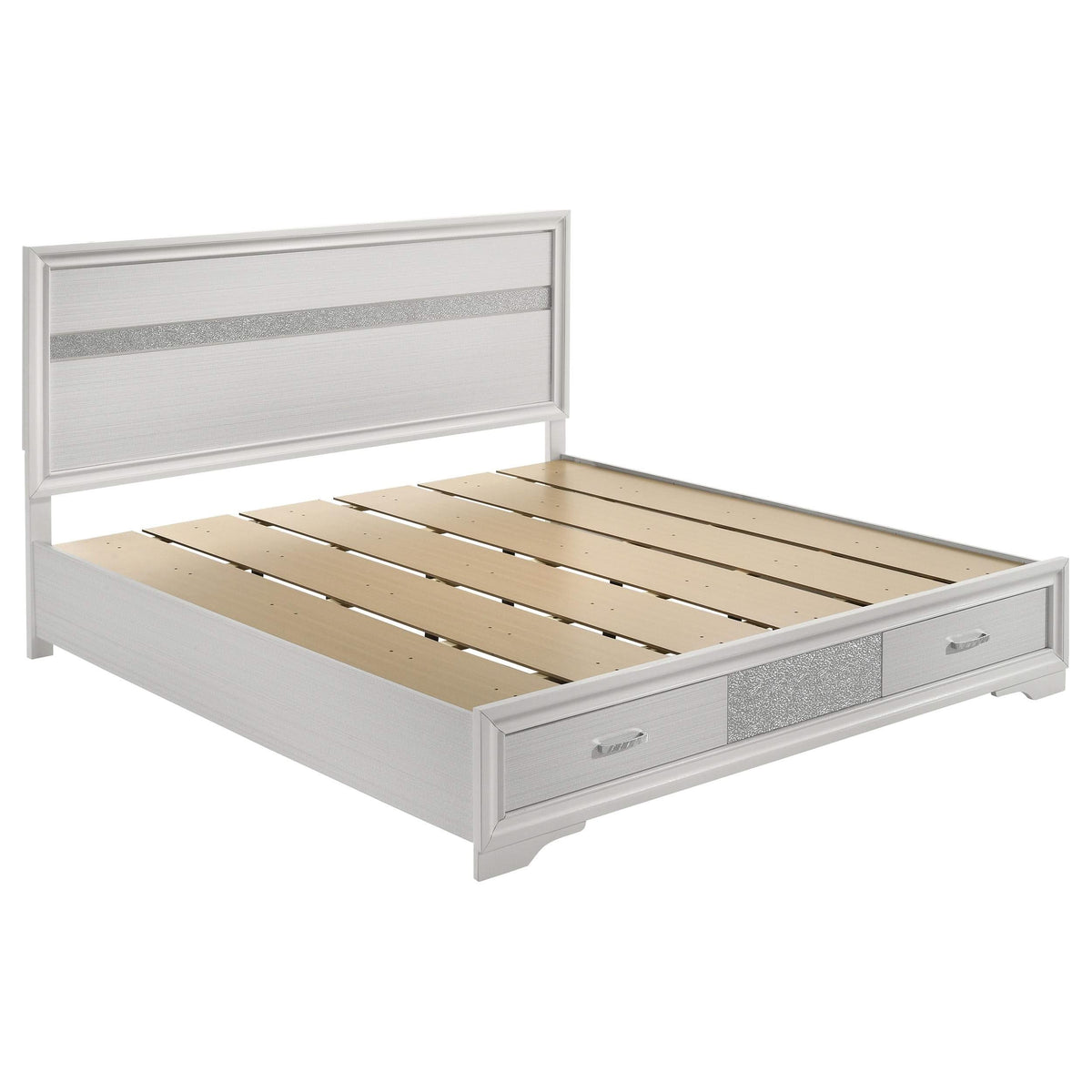 Juego de dormitorio Miranda de 5 piezas Eastern King, blanco
