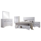 Juego de dormitorio Miranda California King de 5 piezas, blanco