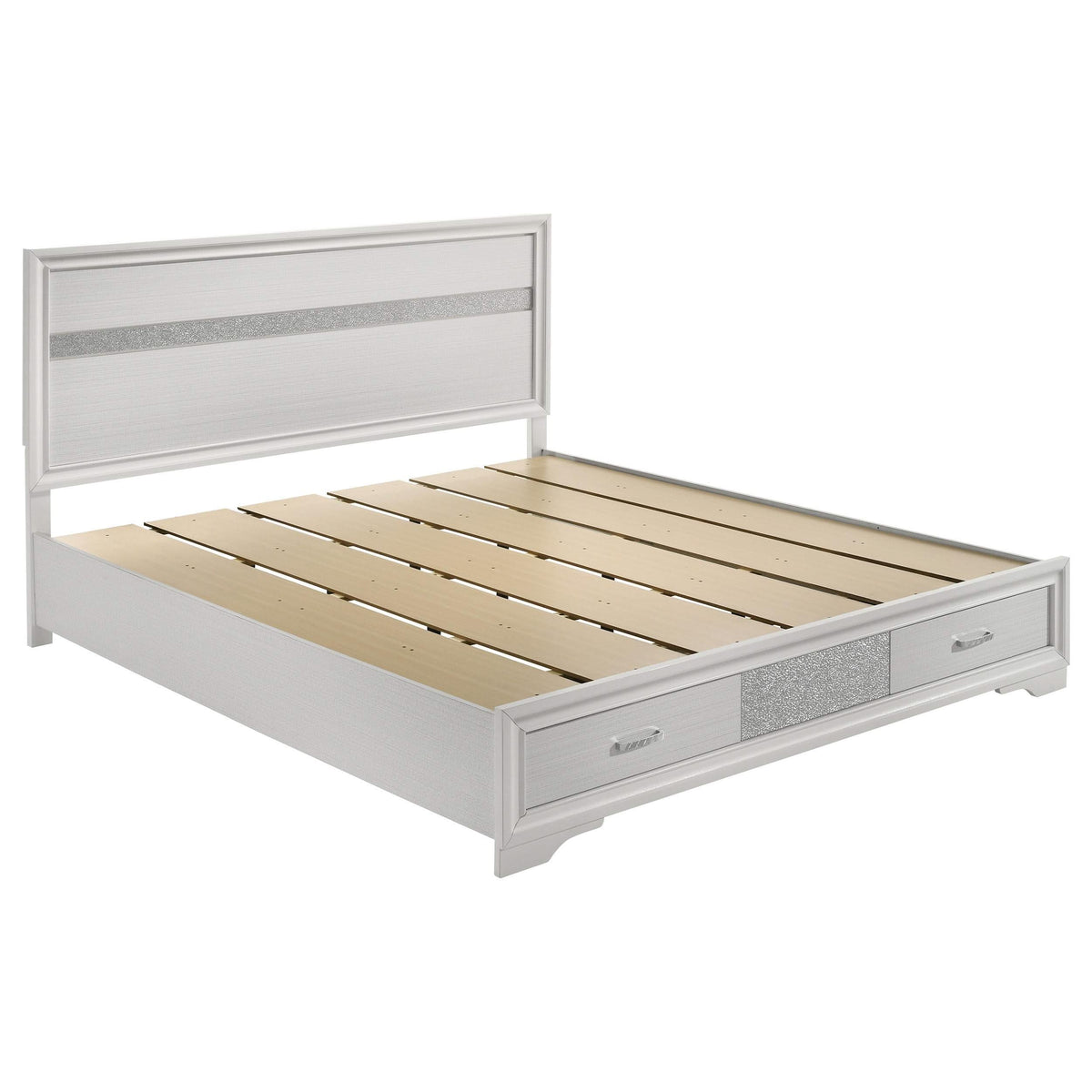 Juego de dormitorio Miranda California King de 5 piezas, blanco