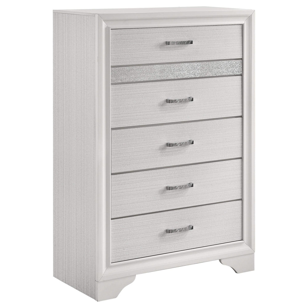 Juego de dormitorio Miranda California King de 5 piezas, blanco