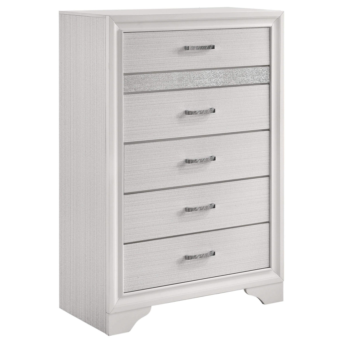 Juego de dormitorio doble Miranda de 5 piezas en blanco