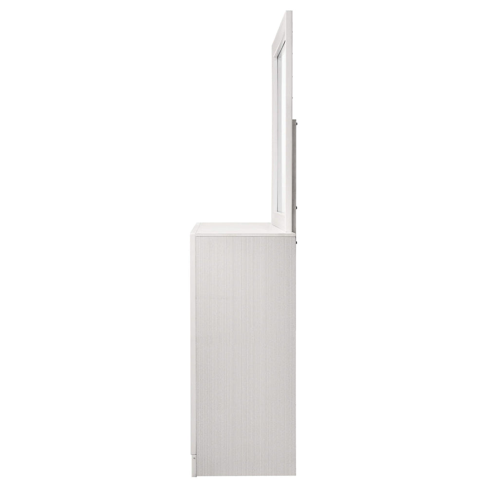 Cómoda Miranda de 7 cajones con espejo blanca