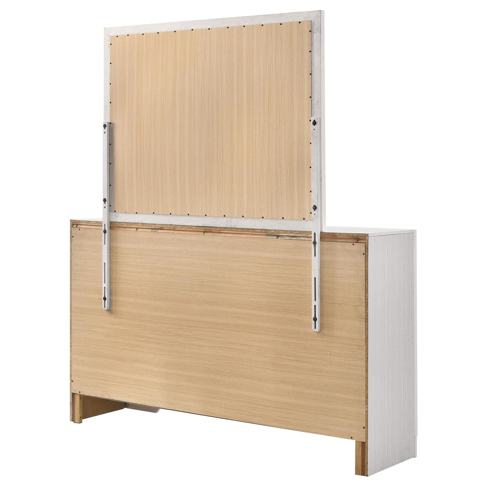 Cómoda Miranda de 7 cajones con espejo blanca