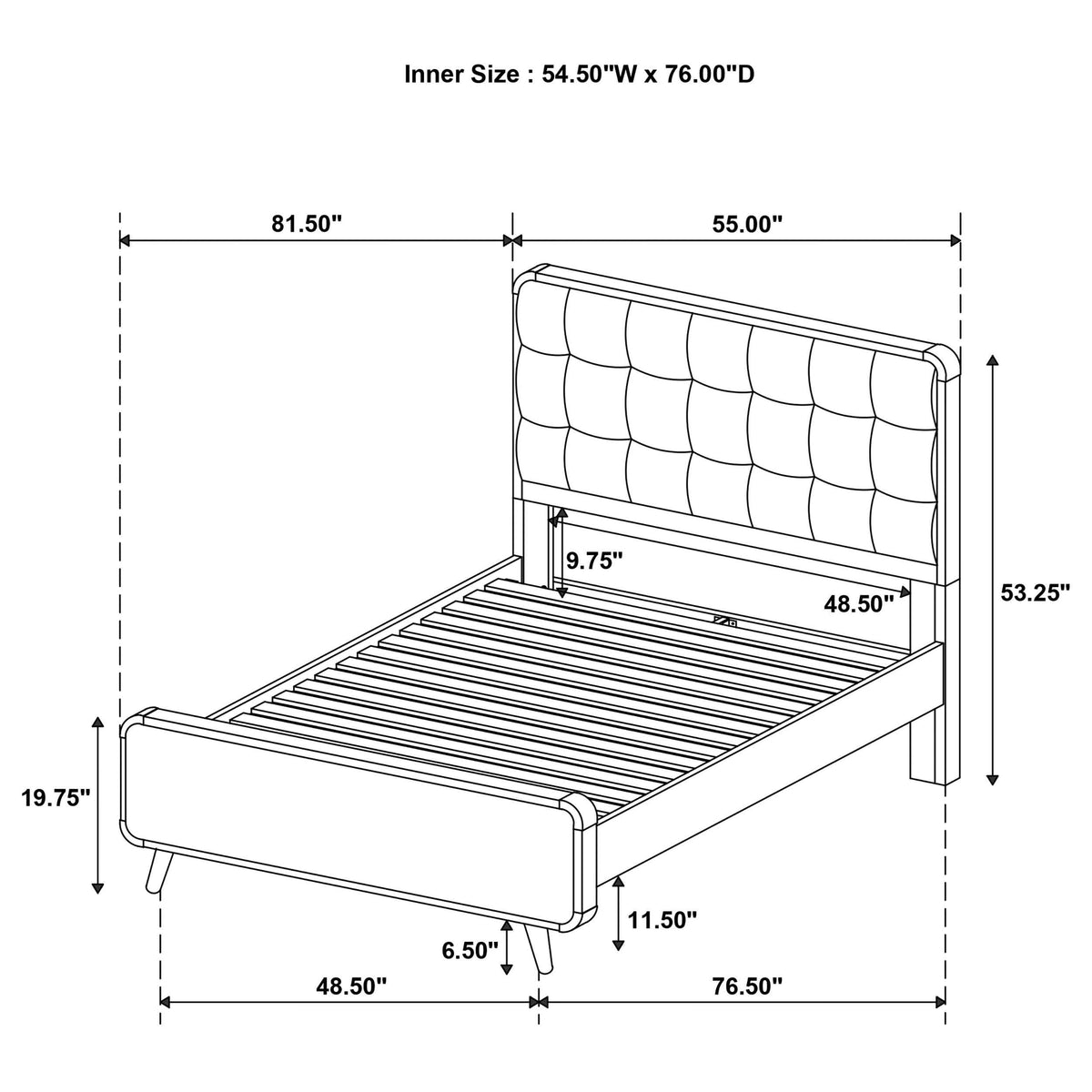 Juego de dormitorio completo de 4 piezas Robyn en nogal oscuro