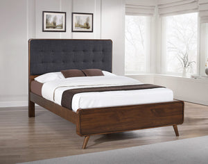 Cama de plataforma completa Robyn Wood en nogal oscuro