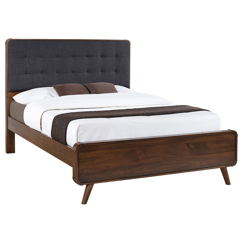 Cama de plataforma completa Robyn Wood en nogal oscuro