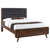 Cama de plataforma completa Robyn Wood en nogal oscuro