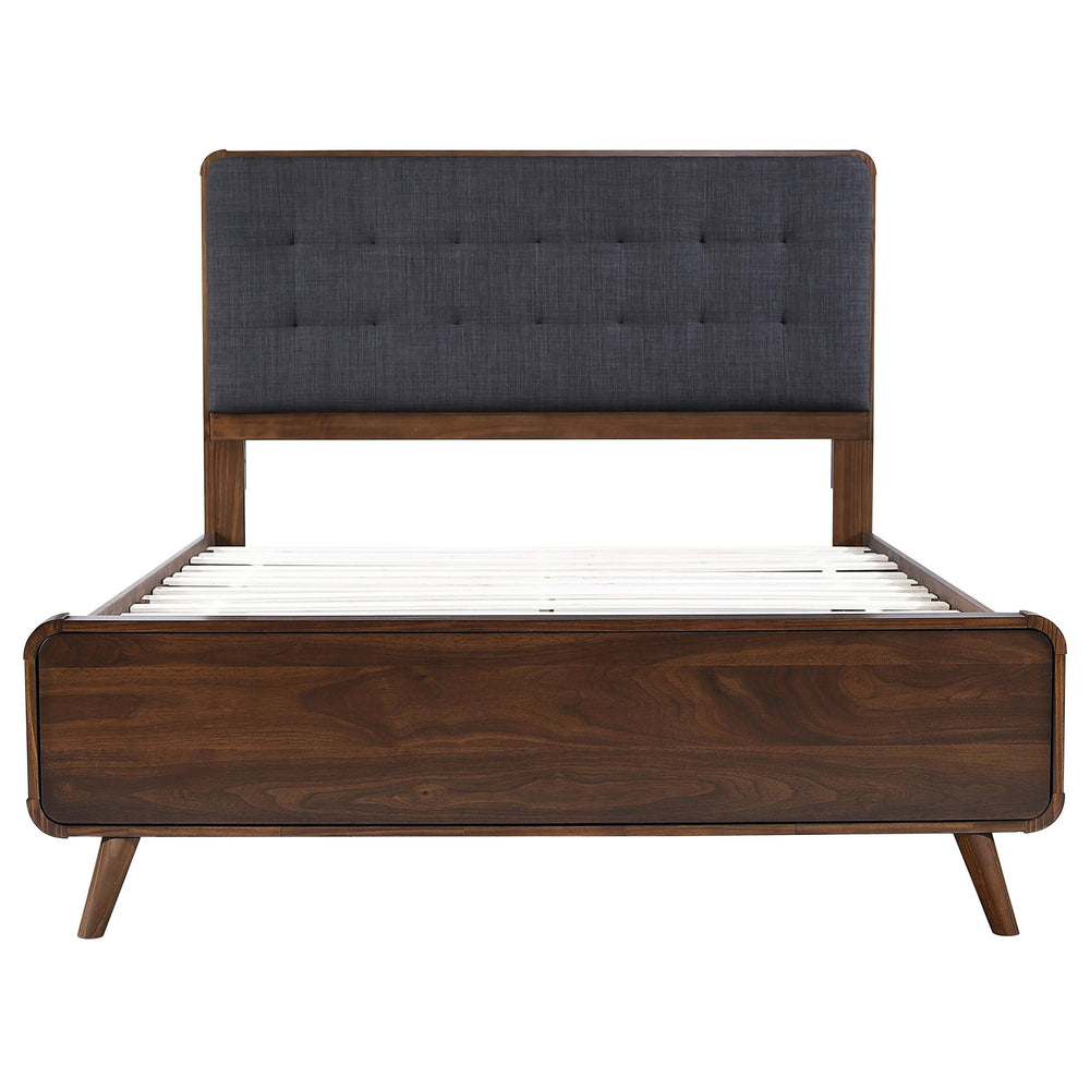 Cama de plataforma completa Robyn Wood en nogal oscuro