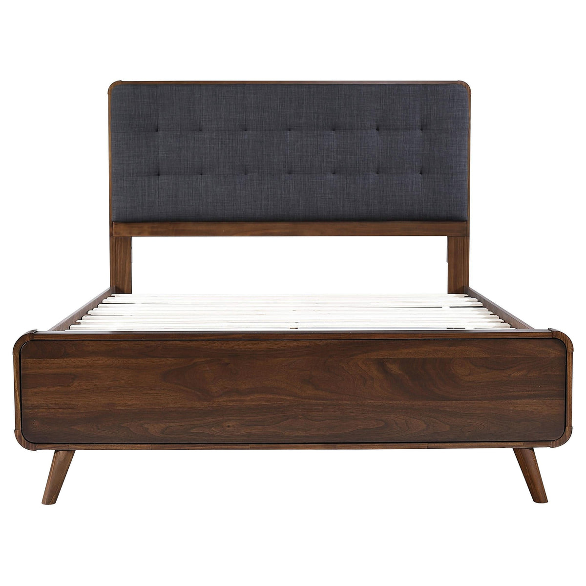 Cama de plataforma completa Robyn Wood en nogal oscuro