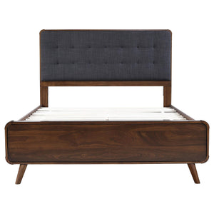 Cama de plataforma completa Robyn Wood en nogal oscuro
