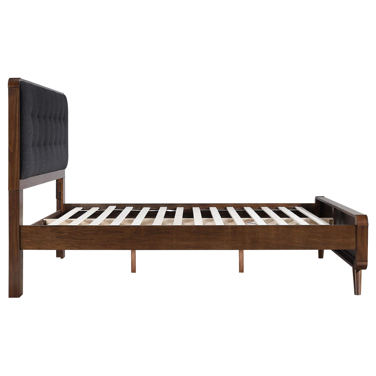 Cama de plataforma completa Robyn Wood en nogal oscuro
