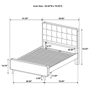 Cama de plataforma completa Robyn Wood en nogal oscuro